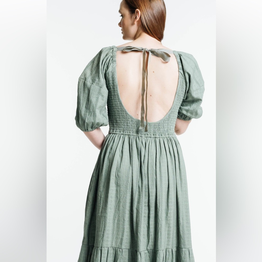 LAUDE the Label Frida Midi Dress in Azure Broderie size S/M NWOT - Picture 2 of 12